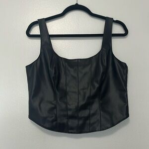 Abercrombie & Fitch, Faux Leather Corset, Sz L